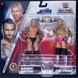 Mattel WWE Main Event Showdown 19 Randy Orton CM Punk Wrestling Figures 2024